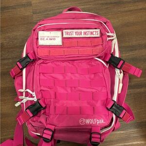 WOLFpak Pink Backpack with Patches